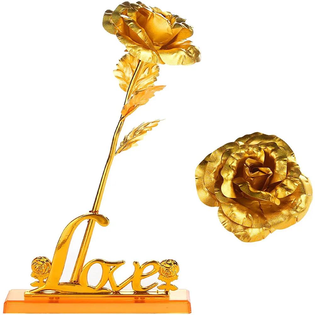 24K Valentine'S Day Gold Leaf Flower 25*8.5cm Gold/Red Rose Artificial Forever Rose With Gift Box Decoration
24K Valentine'S Day Gold Leaf Flower 25*8.5cm Gold/Red Rose Artificial Forever Rose With Gift Box Decoration