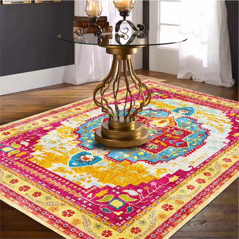 European-Style Vintage Rugs Persian Ethnic-Style Golden Red Carpet Living Room Bedroom Bedside Carpet Kitchen Bathroom Floor Mat
European-Style Vintage Rugs Persian Ethnic-Style Golden Red Carpet Living Room Bedroom Bedside Carpet Kitchen Bathroom Floor Mat