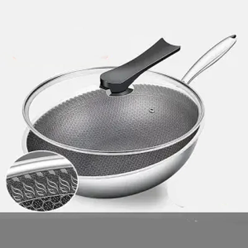 Stainless Steel Wok Non-stick Wok No Oily Fume Wok Pan with Pan Cooking Pan Pots and Pans Set Pancake Pan Pots for Cooking
Stainless Steel Wok Non-stick Wok No Oily Fume Wok Pan with Pan Cooking Pan Pots and Pans Set Pancake Pan Pots for Cooking