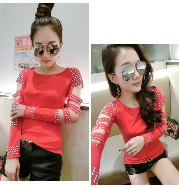 Sexy Women's Rhinestone long sleeve t-shirts Female diamond tshirt slim bead Tops woman autumn Tees camisetas mujer verano
Sexy Women's Rhinestone long sleeve t-shirts Female diamond tshirt slim bead Tops woman autumn Tees camisetas mujer verano