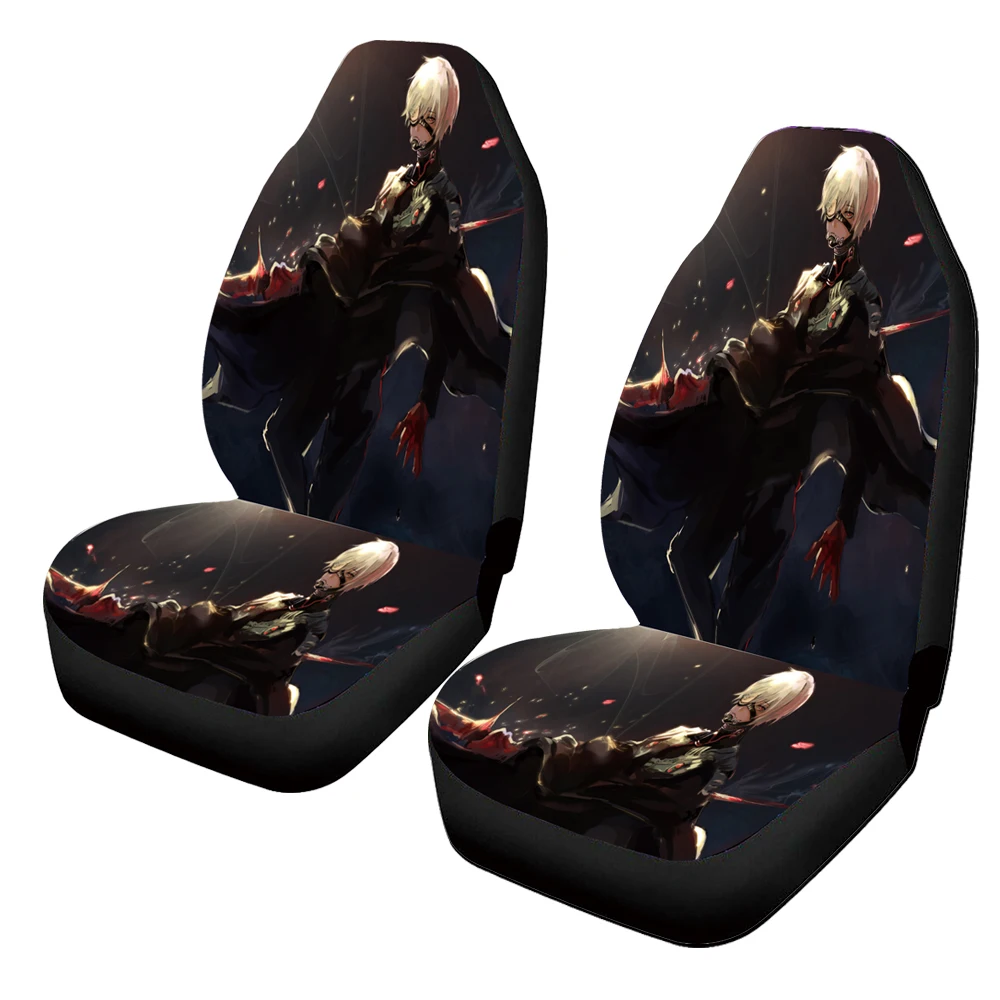 

JUN TENG Anime Character Car Interior Front Row Seat Cover 2PCs All-weather Universal Polyester Fiber Material Car Accessories