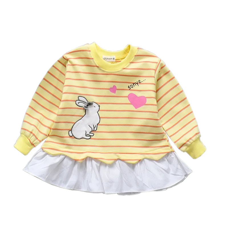 Baby Girls Tops Sweet Fashion Long Sleeve for Kids Children Coat Cartoon Striped Pink Yellow Blue
Baby Girls Tops Sweet Fashion Long Sleeve for Kids Children Coat Cartoon Striped Pink Yellow Blue