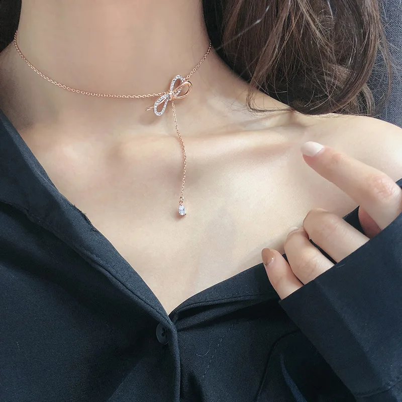 Fashion Temperament Bow Necklace For Women Pendant Necklaces Rhinestone Jewelry Clavicle Chains Chokers Wedding Party Hot
Fashion Temperament Bow Necklace For Women Pendant Necklaces Rhinestone Jewelry Clavicle Chains Chokers Wedding Party Hot