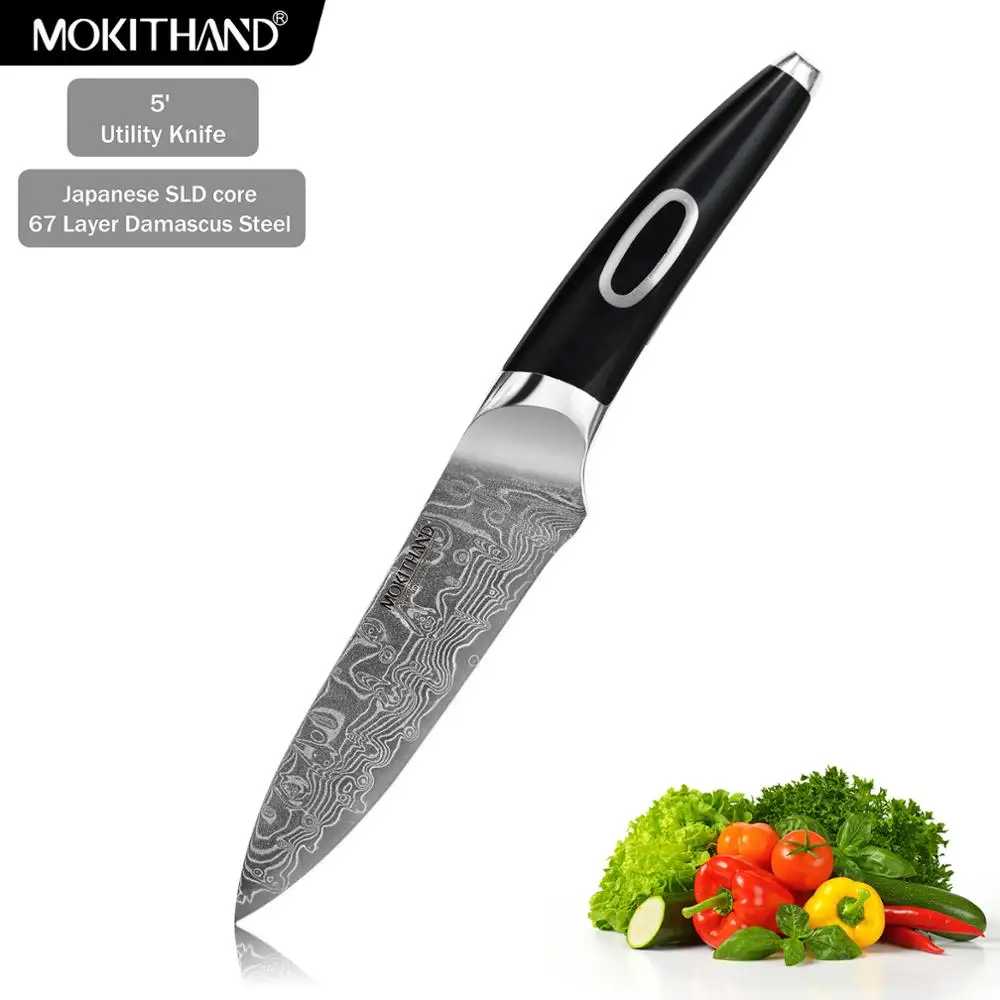 5 Inch Utility Knife Japanese Damascus Chef Knife Import SLD Core Professional Kitchen Cooking Knife for Fruit Meat Fish
5 Inch Utility Knife Japanese Damascus Chef Knife Import SLD Core Professional Kitchen Cooking Knife for Fruit Meat Fish
