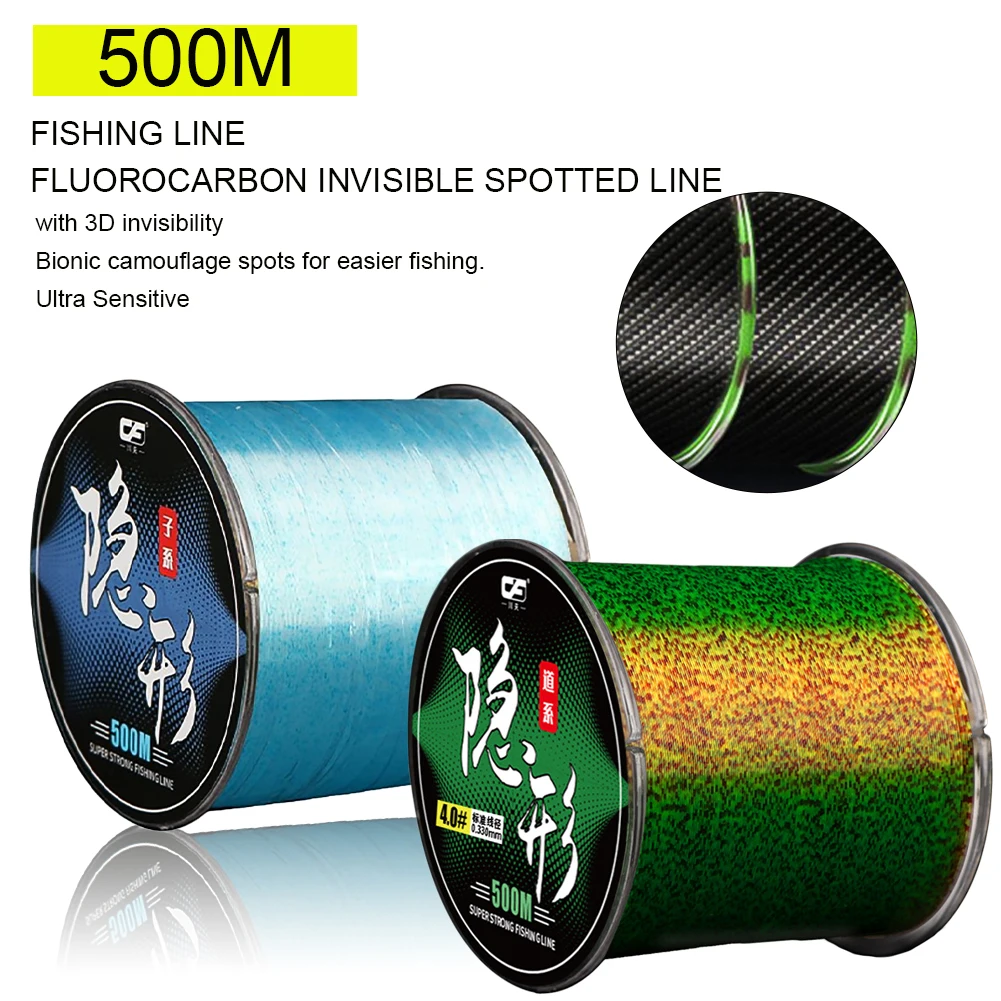 500m Fishing Line Fluorocarbon Invisible Super Strong Spoted Line 3D Sinking Nylon Fishing Line Bionic Monofilament Fish Line
500m Fishing Line Fluorocarbon Invisible Super Strong Spoted Line 3D Sinking Nylon Fishing Line Bionic Monofilament Fish Line