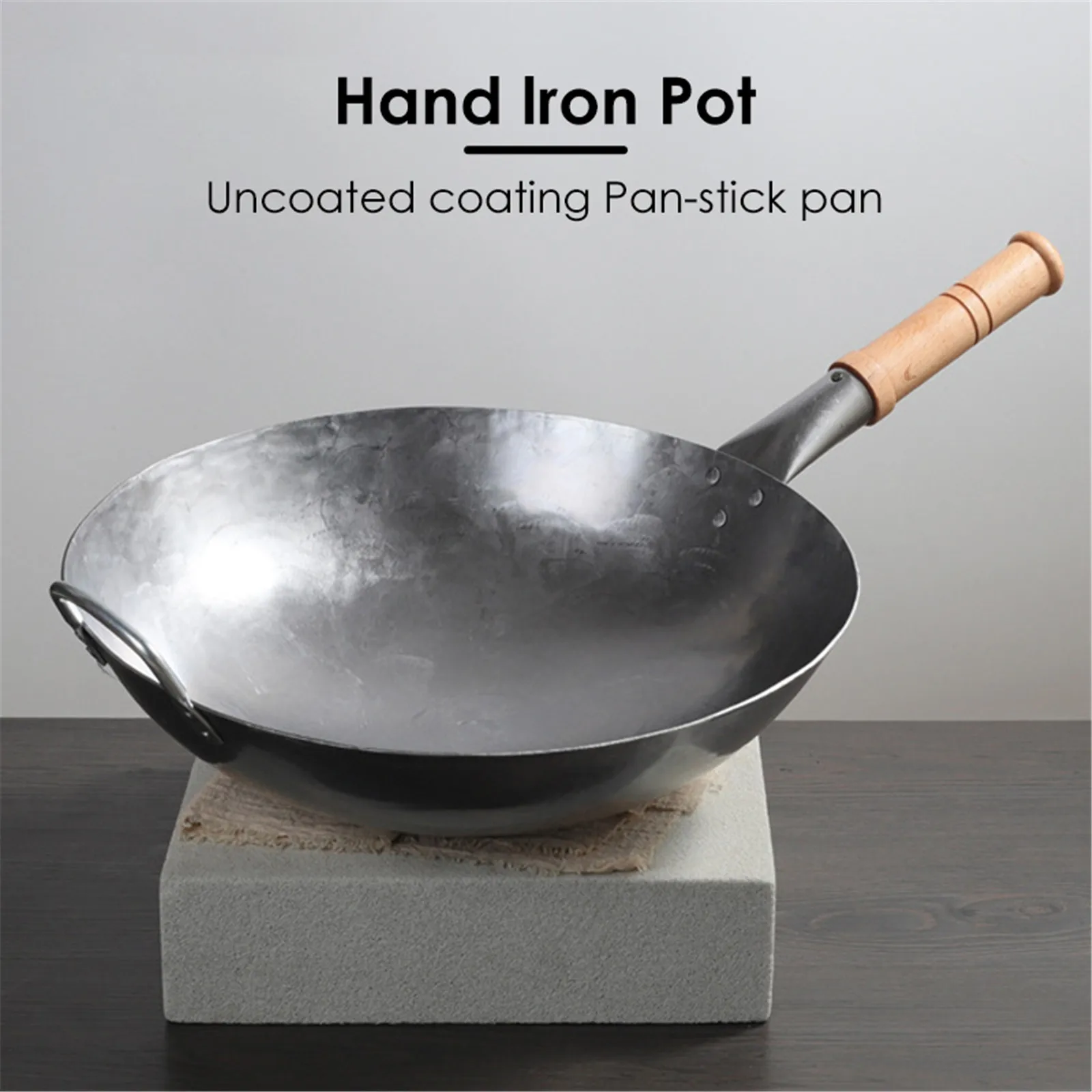 1PCS Chinese Traditional Iron Wok Handmade Hammering Large Wok Wooden Handle Non-stick Wok Wrought Iron Gas Pot Kitchen Cookware
1PCS Chinese Traditional Iron Wok Handmade Hammering Large Wok Wooden Handle Non-stick Wok Wrought Iron Gas Pot Kitchen Cookware