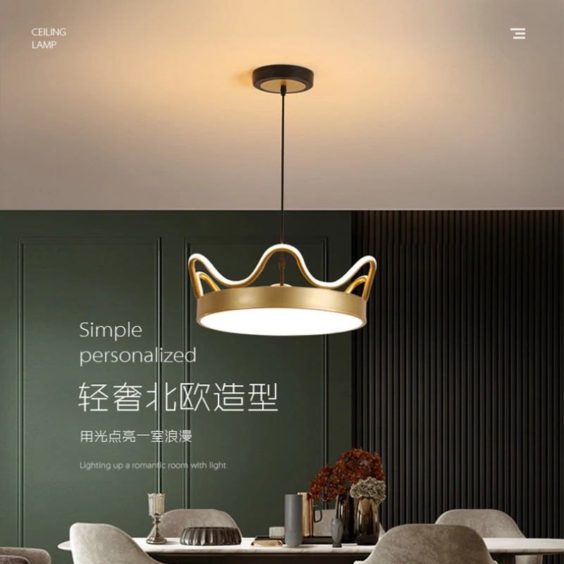 New Modern LED Chandeliers bedroom dining room Entrance Door Balcony baby room decoration Lamp golden round crown Pendant Lamp
New Modern LED Chandeliers bedroom dining room Entrance Door Balcony baby room decoration Lamp golden round crown Pendant Lamp