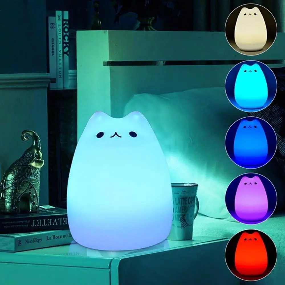 Novel Silicone Cute Touch Baby Night Light LED Cat Light Night Light Light Baby Gift for Children
Novel Silicone Cute Touch Baby Night Light LED Cat Light Night Light Light Baby Gift for Children