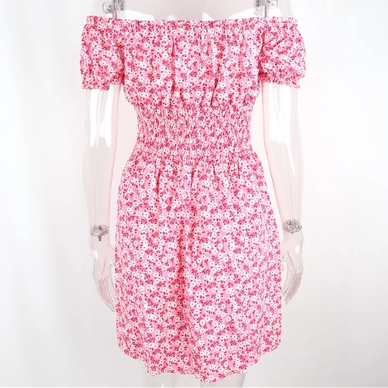 Pink Flowers Dress Women Sexy Off Shoulder High Taille A-Line Print Dresses 2020 Summer Bathroom Style Casual Dress
Pink Flowers Dress Women Sexy Off Shoulder High Taille A-Line Print Dresses 2020 Summer Bathroom Style Casual Dress