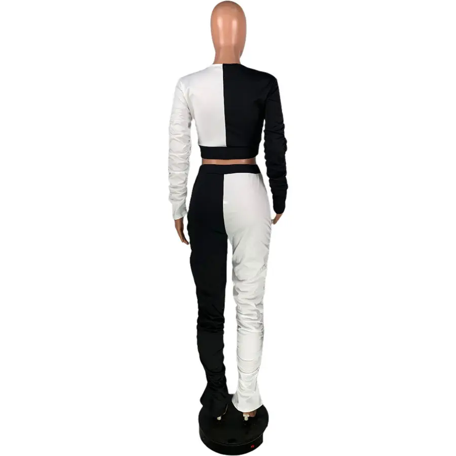 Women Tracksuit Sport Patchwork V-neck Crop Top Stacked Jogger Pants Suit Two Piece Set Fashion Matching Set Outfits
Women Tracksuit Sport Patchwork V-neck Crop Top Stacked Jogger Pants Suit Two Piece Set Fashion Matching Set Outfits
