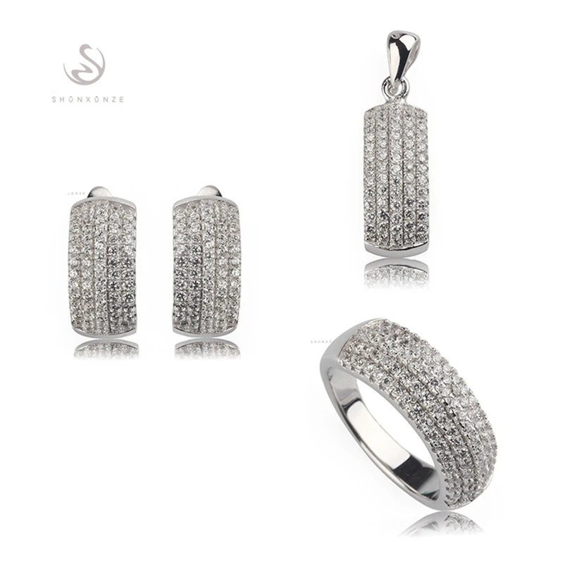 SHUNXUNZE Charm luxury wedding jewelry sets for women (ring/earring/pendant) White Cubic Zirconia Rhodium Plated R3167set size 6
SHUNXUNZE Charm luxury wedding jewelry sets for women (ring/earring/pendant) White Cubic Zirconia Rhodium Plated R3167set size 6