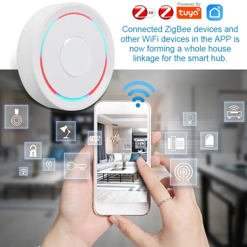 Tuya ZigBee 3.0 Smart Hub Wireless/Wired Gateway Bridge For App Voice Remote Control Works With Alexa Google Home Assistant New
Tuya ZigBee 3.0 Smart Hub Wireless/Wired Gateway Bridge For App Voice Remote Control Works With Alexa Google Home Assistant New