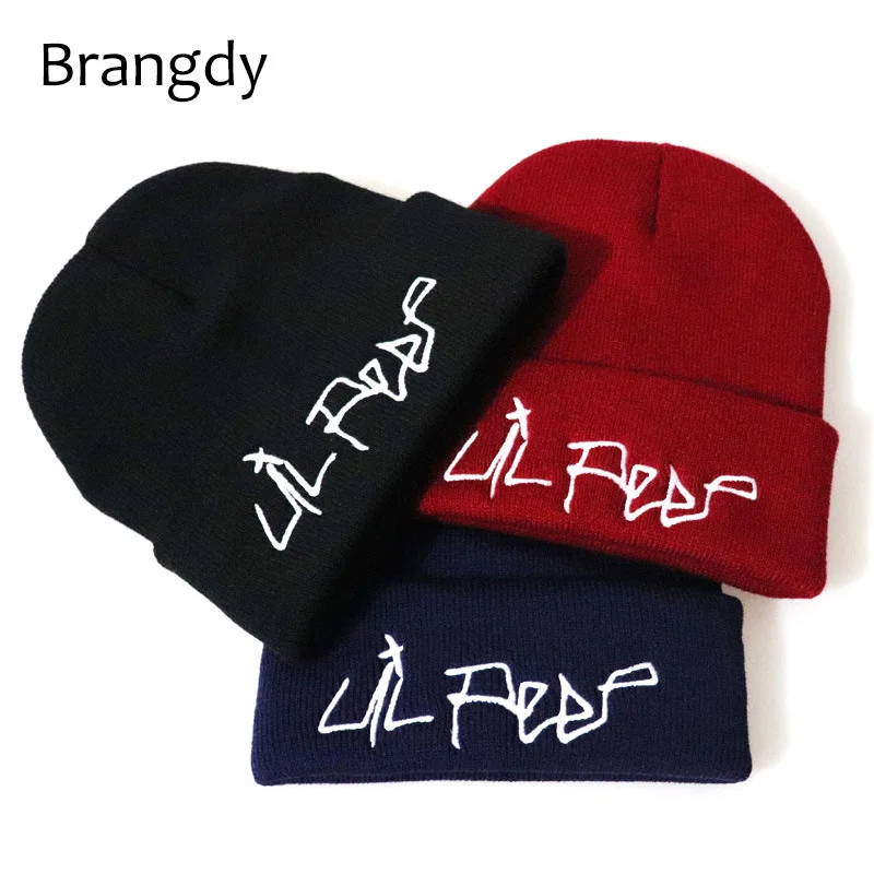 Женские вязаные вязанные шапочки с вышивкой Skullies шапки для мужчин зимний осенний