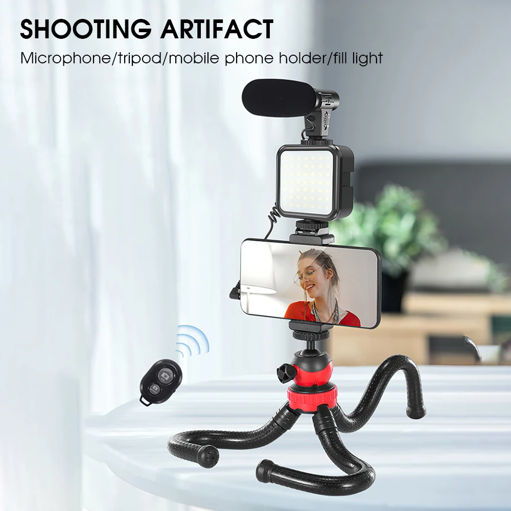 Photography Kits with Camera LED Light Set Portable Flexible Camera Microphone Combo for YouTube Live Video Vlog Shooting 
Photography Kits with Camera LED Light Set Portable Flexible Camera Microphone Combo for YouTube Live Video Vlog Shooting