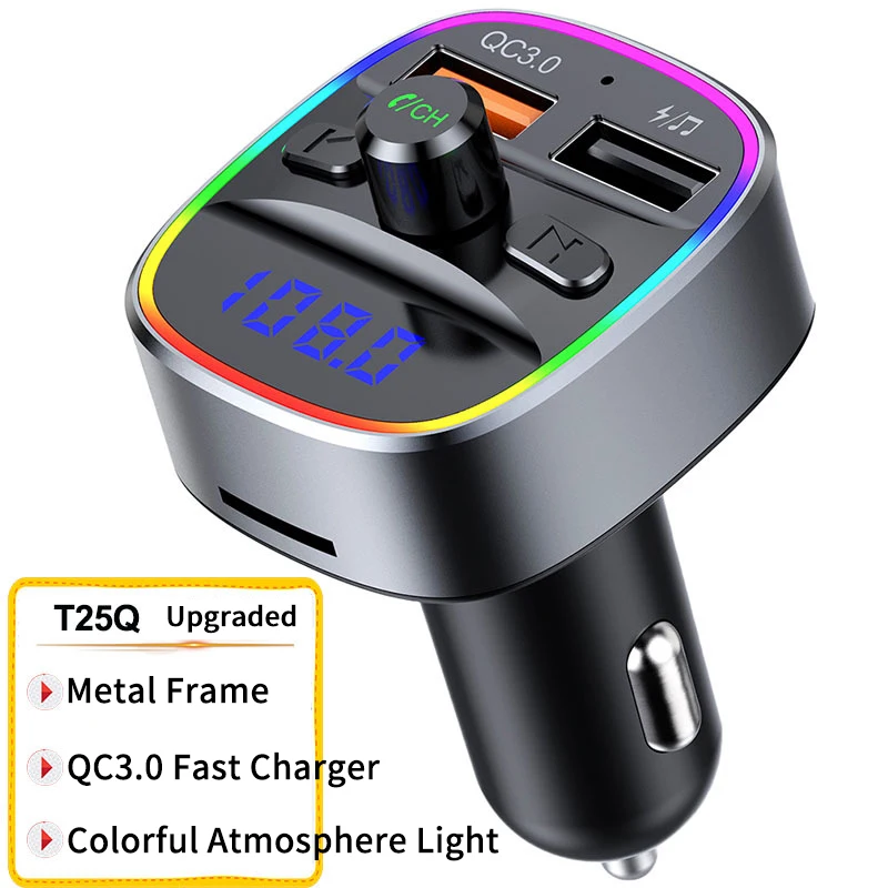 Car Mp3 Bluetooth Player Car Charger Fast Charge T25Q Bluetooth Hands-free FM Transmitter
Car Mp3 Bluetooth Player Car Charger Fast Charge T25Q Bluetooth Hands-free FM Transmitter