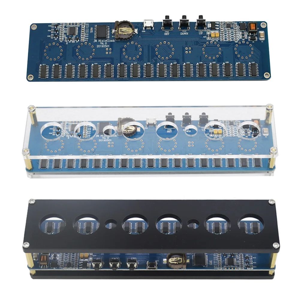 IN14 DC 5V 1A STM8S005 Control Nixie Tube RGB LED Digital Clock Module Kit DIY PCBA Circuit Board Accessories with Shell
IN14 DC 5V 1A STM8S005 Control Nixie Tube RGB LED Digital Clock Module Kit DIY PCBA Circuit Board Accessories with Shell