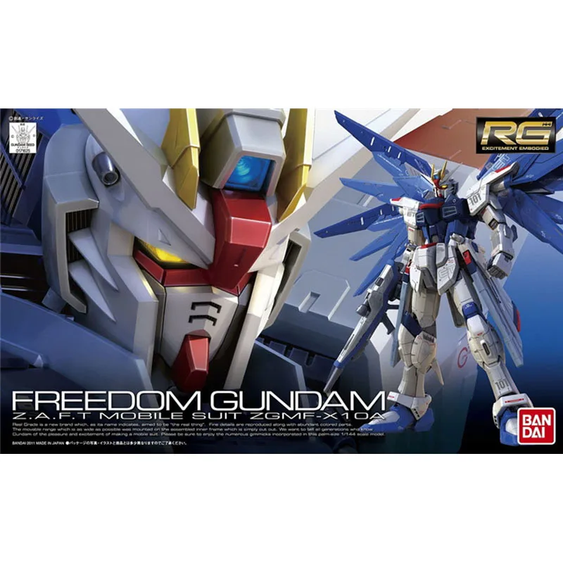 Bandai Rg 05 1/144 ZGMF-X10A Freedom Gundam Assembly Model Collection Anime Action Figure Robot Toys for Boys Gift
Bandai Rg 05 1/144 ZGMF-X10A Freedom Gundam Assembly Model Collection Anime Action Figure Robot Toys for Boys Gift