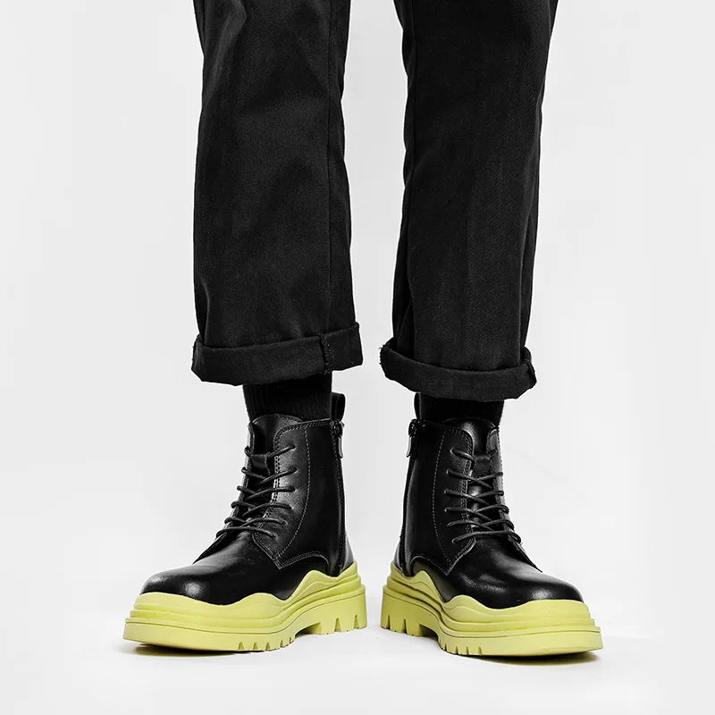 Men Streetwear Trend Fashion Casual Thick Platform Genuine Leather Motorcycle Boots Harajuku Korean Style Man Martin Boots
Men Streetwear Trend Fashion Casual Thick Platform Genuine Leather Motorcycle Boots Harajuku Korean Style Man Martin Boots