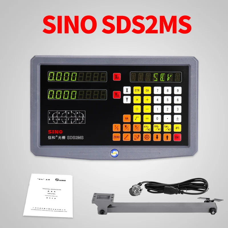 Цифровой отображатель Sino DRO SDS3MS для токарных и фрезерных станков с входом TLL, питание AC110V/220V, линейные шкалы на трех осях.