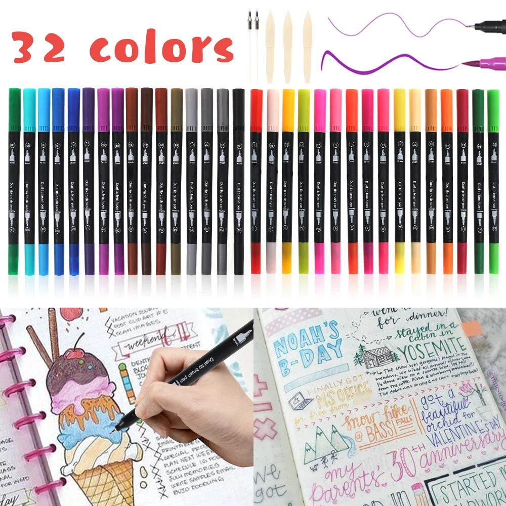 32 Color Paint Marker Pen double-tip Permanent Writing Rock Painting Photo Album Scrapbook Glass Wood Canvas Card Art marker
32 Color Paint Marker Pen double-tip Permanent Writing Rock Painting Photo Album Scrapbook Glass Wood Canvas Card Art marker