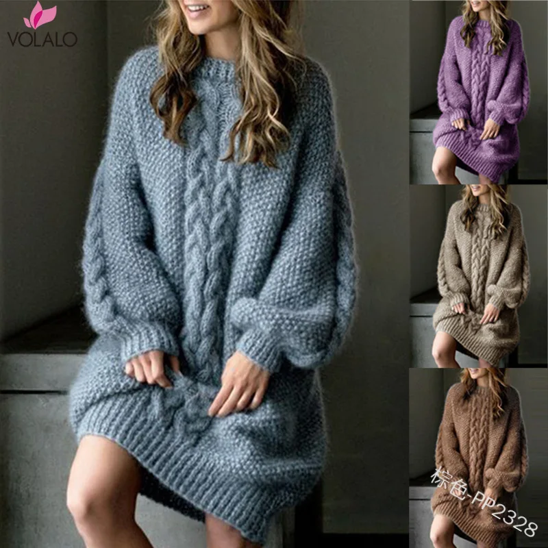New Autumn And Winter Women's Fashion Long Sleeves Pure Color Casual O-neck Knitting Sexy Outfits Sweater Dress Pullovers
New Autumn And Winter Women's Fashion Long Sleeves Pure Color Casual O-neck Knitting Sexy Outfits Sweater Dress Pullovers