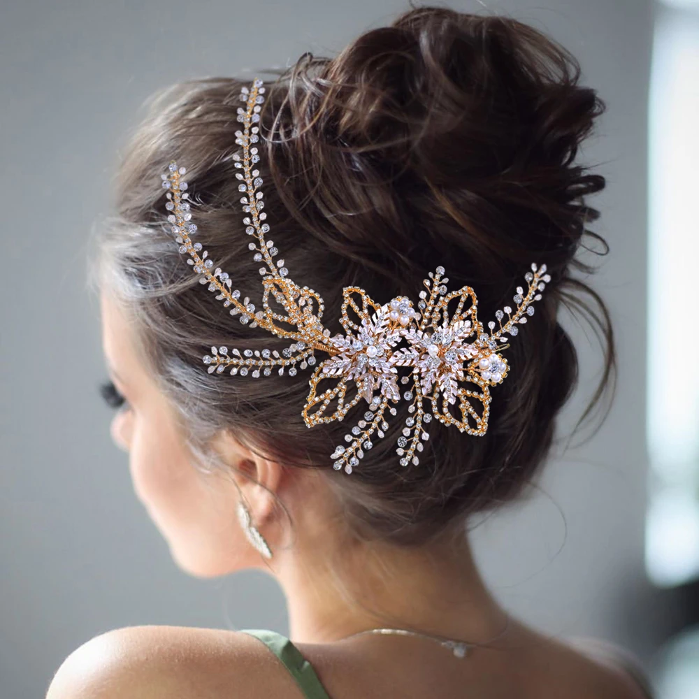 Luxury Floral Wedding Hair Jewelry Side Headpiece Bridal Crystal Headband Women Tiara Crystal Headdress Wedding Bridal Headwear
Luxury Floral Wedding Hair Jewelry Side Headpiece Bridal Crystal Headband Women Tiara Crystal Headdress Wedding Bridal Headwear