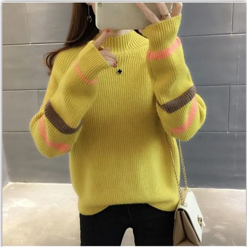 Spring Autumn Knitted Half Turtleneck Woman Korean Long Sleeve Jumper Female Pullover Sweaters jersey mujer
Spring Autumn Knitted Half Turtleneck Woman Korean Long Sleeve Jumper Female Pullover Sweaters jersey mujer