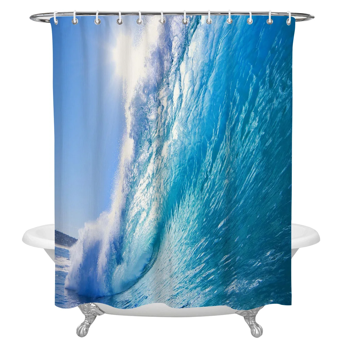 Blue Sea Waves Scenery Shower Curtain Polyester Fabric Waterproof Shower Curtains Modern Bathroom Curtain
Blue Sea Waves Scenery Shower Curtain Polyester Fabric Waterproof Shower Curtains Modern Bathroom Curtain