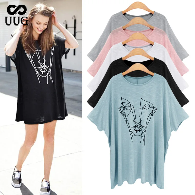 

UUG Plus Size 6XL Women's T-shirt Fashion Feminino Print Harajuku Tee Tops Summer Shirt Holiday Short Sleeve Casual Clothing