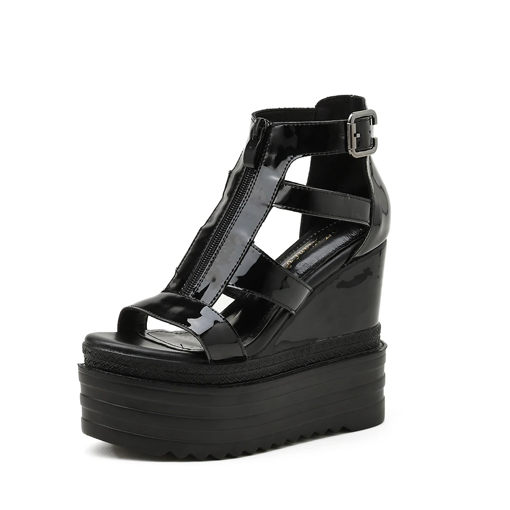 Genuine Leather Gladiator Peep Toe Women Sandals Sexy Platform Solid Color Wedge High Heels Zipper Buckle Summer Rome Shoes 2021
Genuine Leather Gladiator Peep Toe Women Sandals Sexy Platform Solid Color Wedge High Heels Zipper Buckle Summer Rome Shoes 2021