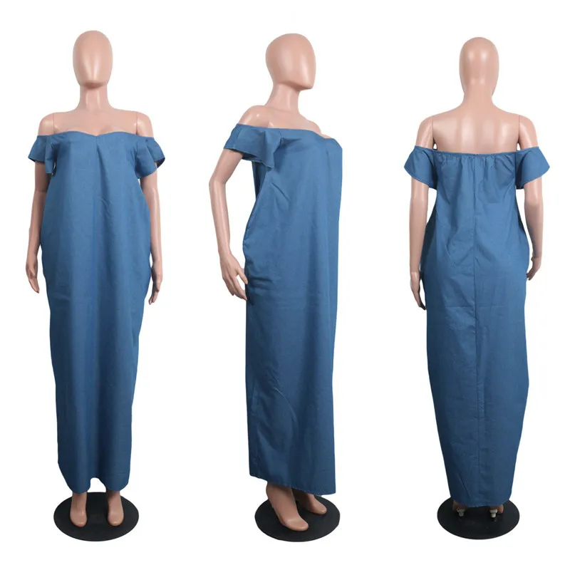 2021 Summer Blue Denim Dress Women's Strapless Loose Pocket Short Sleeve Dress Fashion Loose V-neck Wrapped Denim Skirt New
2021 Summer Blue Denim Dress Women's Strapless Loose Pocket Short Sleeve Dress Fashion Loose V-neck Wrapped Denim Skirt New