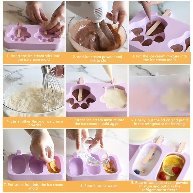 Silicone Ice Cream Mold DIY Homemade Popsicle Molds Freezer Heart Fruit ShapeJuice Ice Cube Tray Popsicle Barrel Maker Mould
Silicone Ice Cream Mold DIY Homemade Popsicle Molds Freezer Heart Fruit ShapeJuice Ice Cube Tray Popsicle Barrel Maker Mould