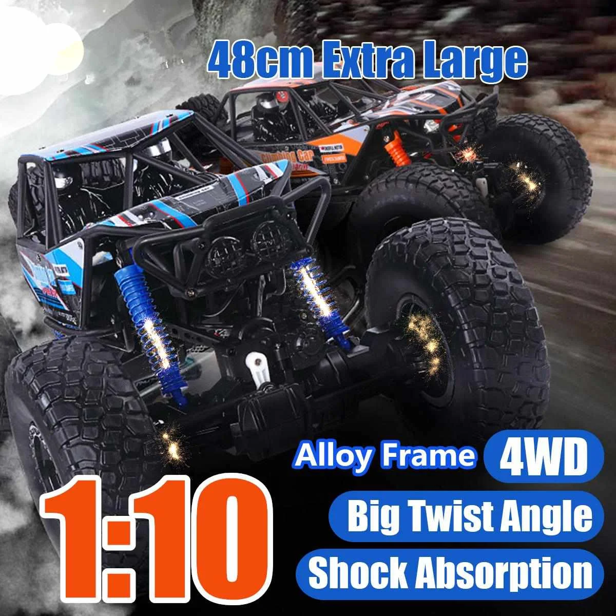 

1:10 48cm 18.9inch RC Cars 2.4G Radio Control 4WD Off-road Electric Vehicle Monster Remote Control Car Gift Boys Children Toys