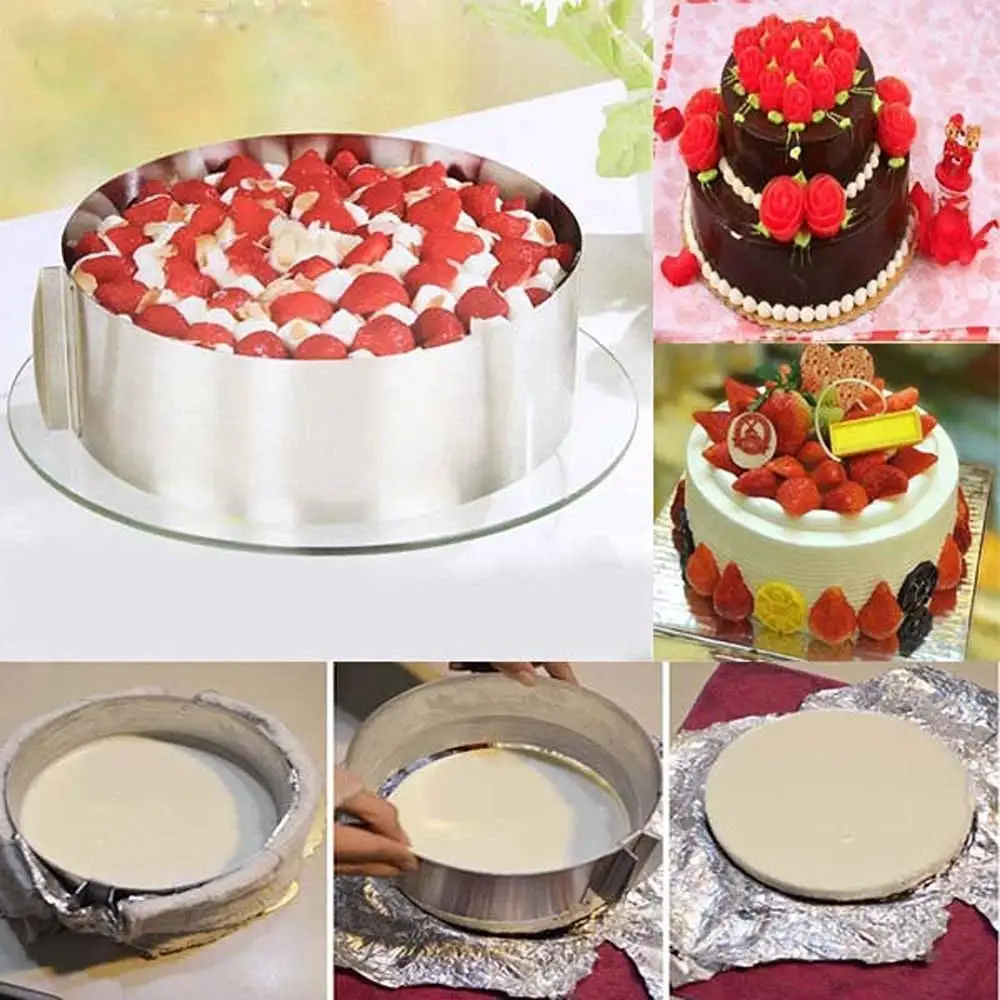 6-12 Inch Adjustable Stainless Steel Dessert Cake Mold Circle Baking Round Mousse Ring Mould Kitchen Decorating Tool
6-12 Inch Adjustable Stainless Steel Dessert Cake Mold Circle Baking Round Mousse Ring Mould Kitchen Decorating Tool