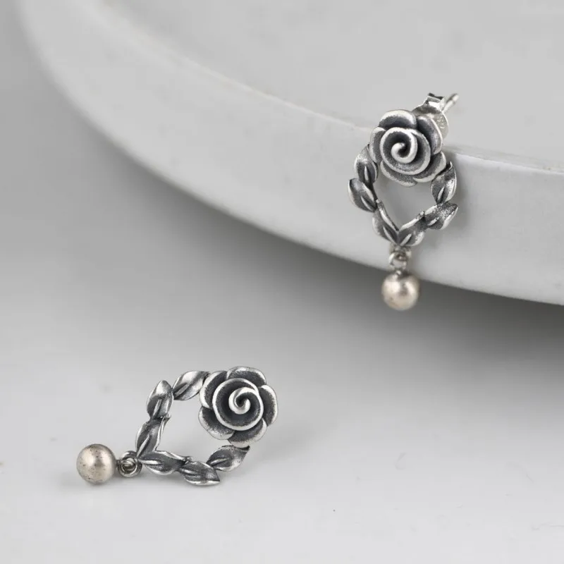 BOCAI 2020 new 100% real S925 pure silver retro Thai silver earrings for women fresh and stylish rose silver women earrings
BOCAI 2020 new 100% real S925 pure silver retro Thai silver earrings for women fresh and stylish rose silver women earrings