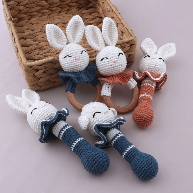 DIY Crochet Rabbit Animal Rattle Baby Wooden Teether Ring Infant Teething Nursing Soother Bunny Rattle Educational Toy
DIY Crochet Rabbit Animal Rattle Baby Wooden Teether Ring Infant Teething Nursing Soother Bunny Rattle Educational Toy
