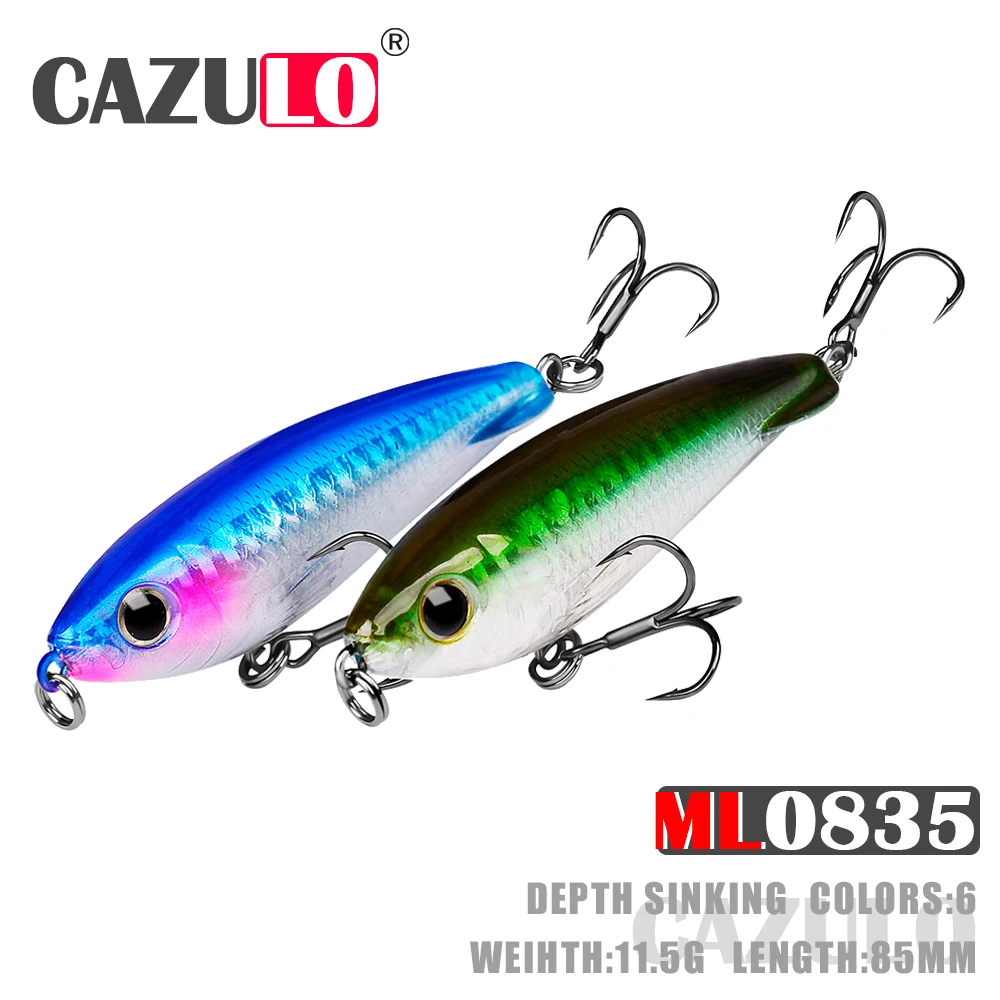 Fishing Accessories Lure Sinking Pencil Isca Artificial Weights 11.5g 85mm Bait Wobblers Pesca Articulos Carp Fish Tackle Leurre
Fishing Accessories Lure Sinking Pencil Isca Artificial Weights 11.5g 85mm Bait Wobblers Pesca Articulos Carp Fish Tackle Leurre
