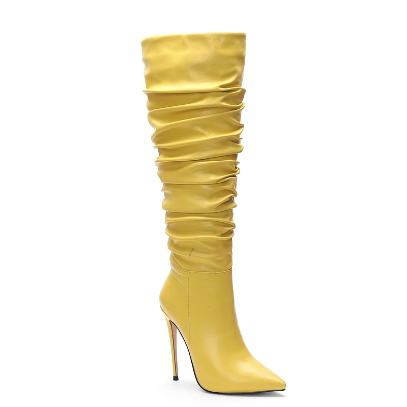 New Fashion Women Shoes Boots Knee High Boots Winter Pointed Toe Pleated High Heel Boots Big Size Boots Blue Red Black Boots
New Fashion Women Shoes Boots Knee High Boots Winter Pointed Toe Pleated High Heel Boots Big Size Boots Blue Red Black Boots