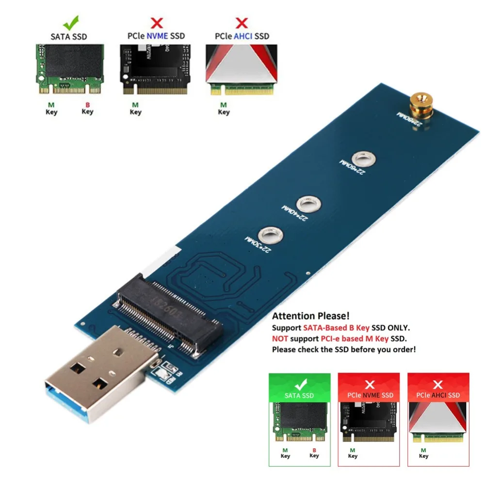 Адаптер M.2 на USB ключ B адаптер SSD 3 0 (кабель не требуется) 2280 M2 SSD-накопитель