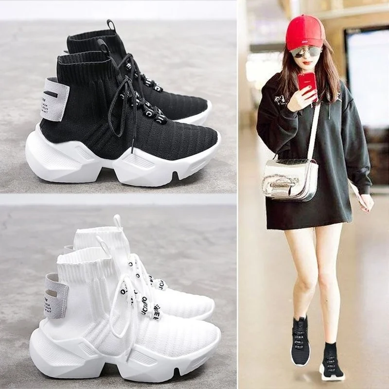 2021 Spring and Autumn Korean Flat Bottomed Shoes Socks Dad Shoes Fashion Trend High Top Women's Casual Sports Shoes
2021 Spring and Autumn Korean Flat Bottomed Shoes Socks Dad Shoes Fashion Trend High Top Women's Casual Sports Shoes