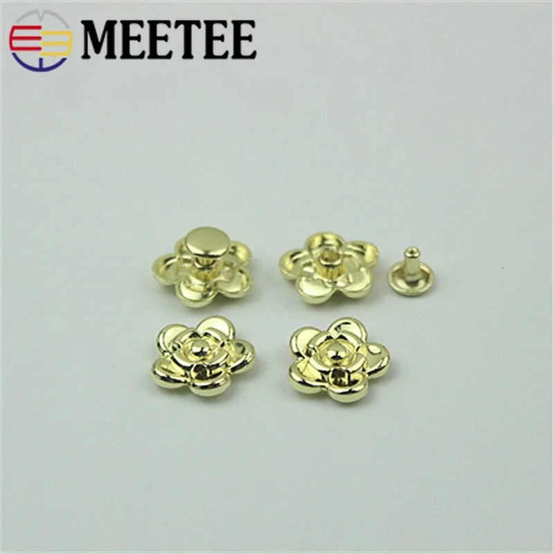Meetee 20/50pcs 17mm Alloy Flower Rivet Nail Buckle Bag Decor Button push Nails Snap Buckle DIY Garment Accessory Rivet Clasp
Meetee 20/50pcs 17mm Alloy Flower Rivet Nail Buckle Bag Decor Button push Nails Snap Buckle DIY Garment Accessory Rivet Clasp