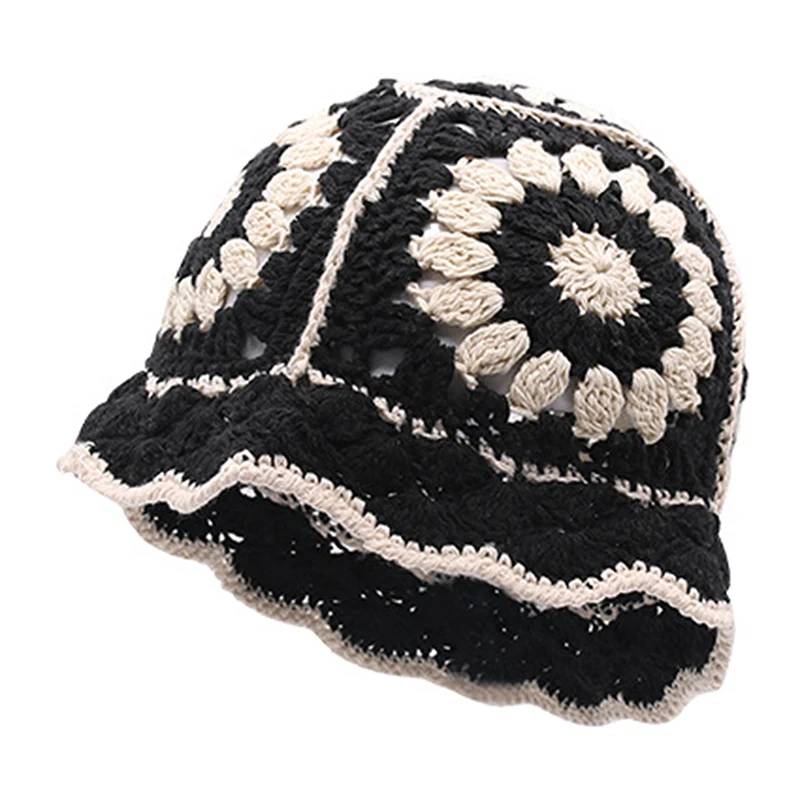 Spring Autumn Hollow Crochet Flower Fisherman Hat Women Version Sunscreen Sun Visor Breathable Knitted Crochet Hat 
Spring Autumn Hollow Crochet Flower Fisherman Hat Women Version Sunscreen Sun Visor Breathable Knitted Crochet Hat
