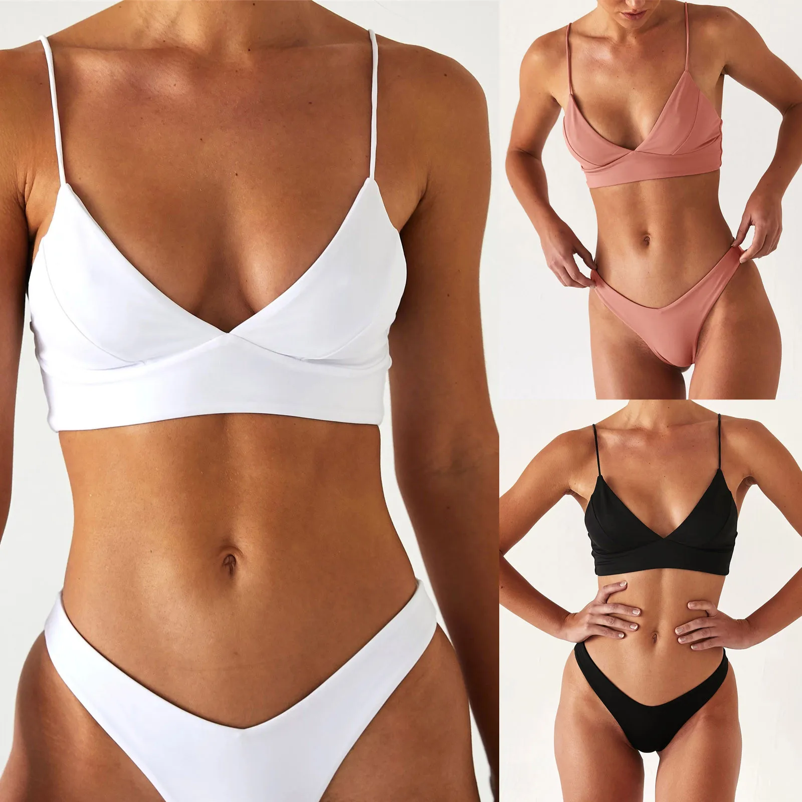 Swimwear Swimsuit Bikini para mujer Women's swimsuits Sexy Solid Push Up High Cut Lace Up Halter Bikini Set Two Piece купальник
Swimwear Swimsuit Bikini para mujer Women's swimsuits Sexy Solid Push Up High Cut Lace Up Halter Bikini Set Two Piece купальник