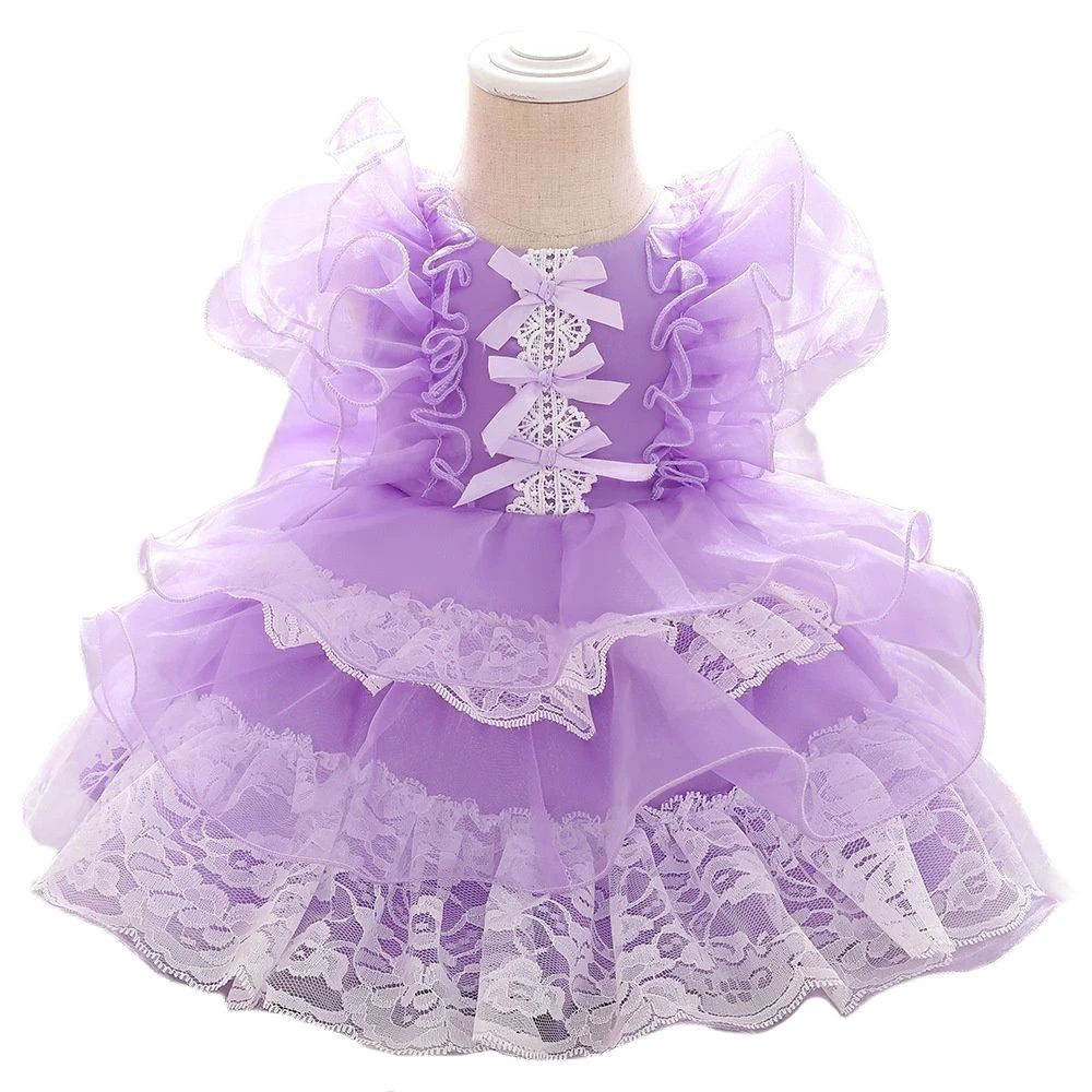 

New Summer Tutu Dress Palace Princess Evening Dresses Baby Girl Cake Dress 1st Birthday Party Wedding Dress For Girl Kid Clothes