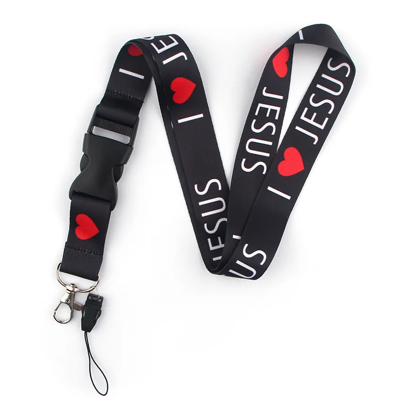 

I love jesus Keychain Lanyard Neck Strap for Key ID Card Straps Badge Holder DIY Hanging Rope Neckband Accessories