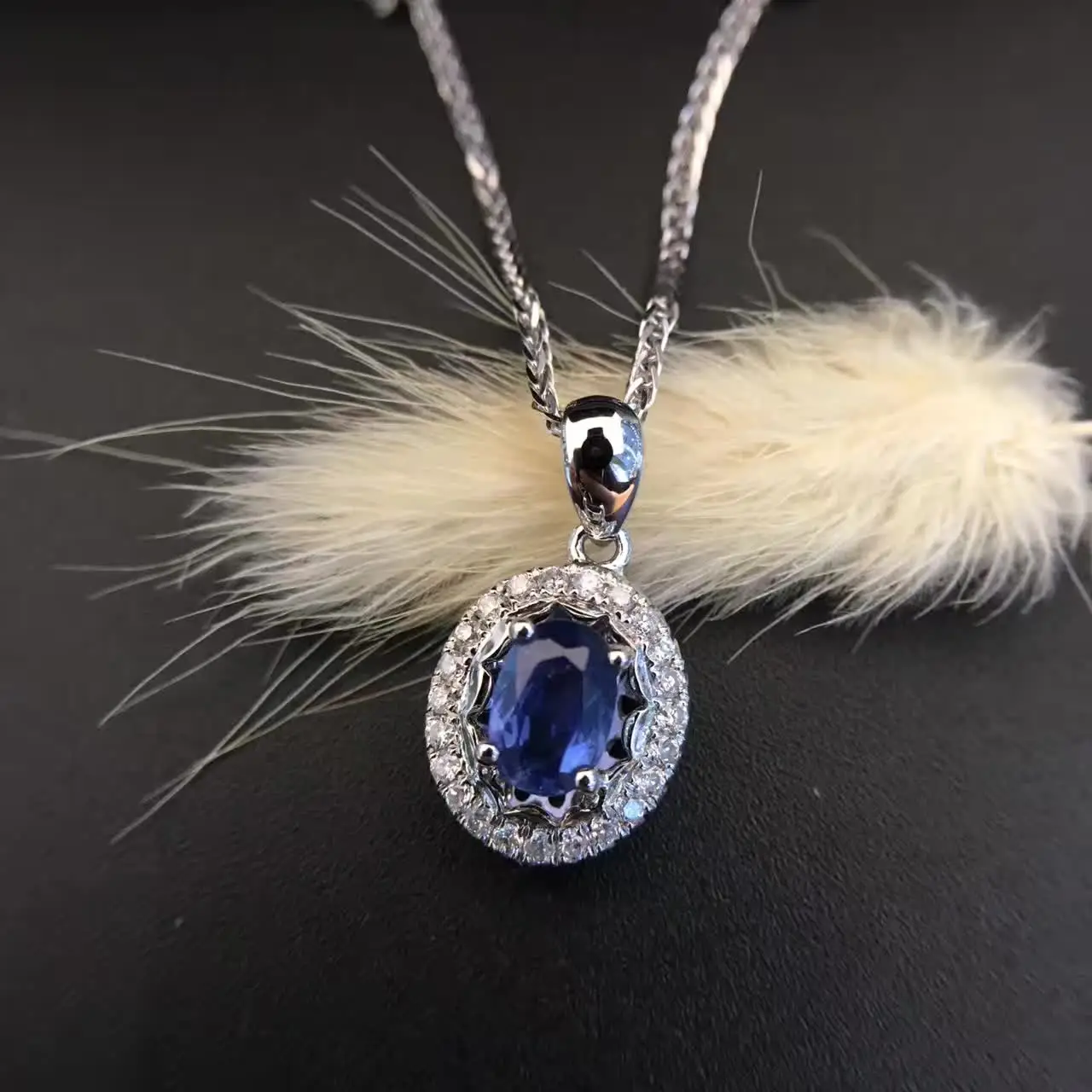 Solid 18K Gold 0.615ct Genuine Sapphire Pendant Necklace with 0.158ct Diamond Encrusted Wedding Engagement sapphire-jewelry
Solid 18K Gold 0.615ct Genuine Sapphire Pendant Necklace with 0.158ct Diamond Encrusted Wedding Engagement sapphire-jewelry