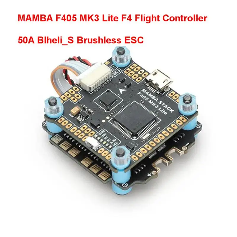 DIATONE MAMBA Stack F405 MK3 Lite F4 Flight Controller & 40A Blheli_S Brushless ESC for FPV Racing Drone Quadcopter RC Parts
DIATONE MAMBA Stack F405 MK3 Lite F4 Flight Controller & 40A Blheli_S Brushless ESC for FPV Racing Drone Quadcopter RC Parts