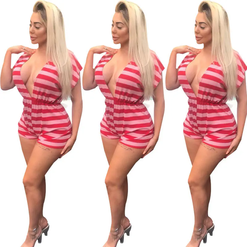 Newon Summer Femme Cross Striped Empire Waist Short Jumpsuit 2020 Hot Sale Casual Deep V Neck Short Sleeve Playsuit
Newon Summer Femme Cross Striped Empire Waist Short Jumpsuit 2020 Hot Sale Casual Deep V Neck Short Sleeve Playsuit