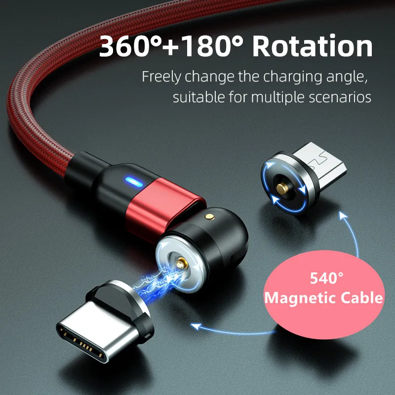 540 Degree Roating Magnetic Cable Micro USB Type C Phone Cable For iPhone11 Pro XS Max Samsung Xiaomi USB Cord Wire Cable
540 Degree Roating Magnetic Cable Micro USB Type C Phone Cable For iPhone11 Pro XS Max Samsung Xiaomi USB Cord Wire Cable