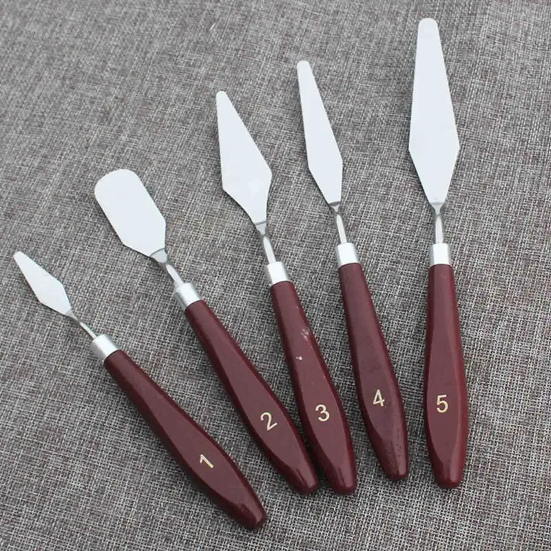 5pcs/set Stainless Steel Spatula Baking Pastry Tools Fondant Cream Scraper Fondant Cream Mixing Scraper Oil Painting Shovel
5pcs/set Stainless Steel Spatula Baking Pastry Tools Fondant Cream Scraper Fondant Cream Mixing Scraper Oil Painting Shovel